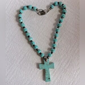 Turquoise cross necklace